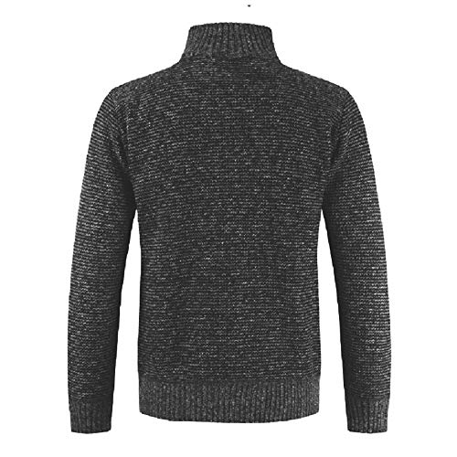 Yesmile Rebeca Hombre otoño Invierno Packwork Abrigo cálido de Manga Larga con Cremallera Cardigan de Punto Capa de Color Suave Abrigo Hombre Invierno