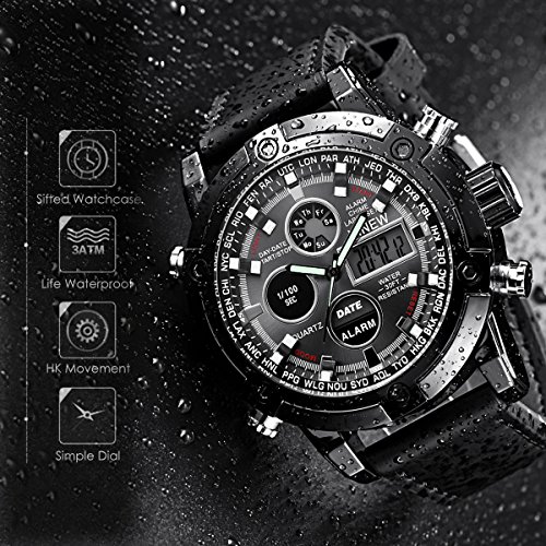 Yesmile Relojes❤️Reloj de Pulsera de Acero Inoxidable Analógico para Hombre Reloj Militar de Cuarzo LED Regalo (Cafe)