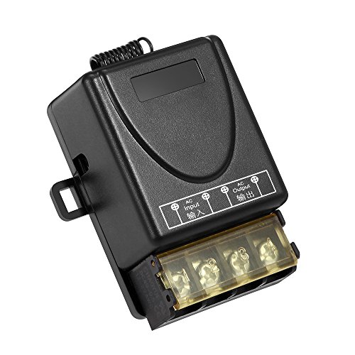 YETOR Interruptor remoto inalámbrico, Interruptor inalámbrico de relé 220V / 230V / 240V / 40A para electrodomésticos, bomba, luces de techo y equipo eléctrico con 328ft de largo alcance (black)