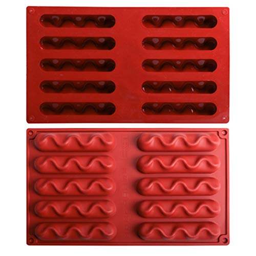 YFairy Mousse Molde de 10 cavidades de silicona torcida para fondant y decoración de chocolate
