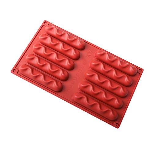 YFairy Mousse Molde de 10 cavidades de silicona torcida para fondant y decoración de chocolate