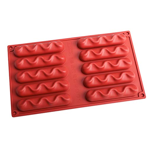 YFairy Mousse Molde de 10 cavidades de silicona torcida para fondant y decoración de chocolate