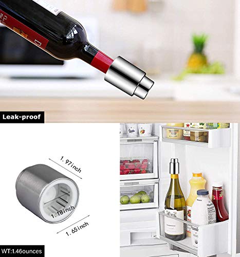 YFOX 2 Piezas de tapón de Vino Tinto tapón de vacío tapón de Acero Inoxidable Sello de vacío Herramienta de Barra Familiar