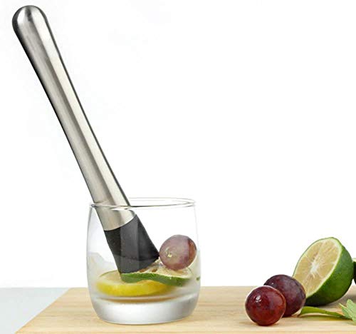 YFOX – Mezclador de bebidas profesional, de acero inoxidable, cuchara mezcladora, juego de herramientas para beber deliciosos cócteles, bebidas y zumos, longitud 9,8 pulgadas, 2 unidades