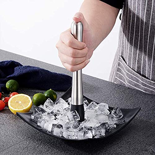 YFOX – Mezclador de bebidas profesional, de acero inoxidable, cuchara mezcladora, juego de herramientas para beber deliciosos cócteles, bebidas y zumos, longitud 9,8 pulgadas, 2 unidades