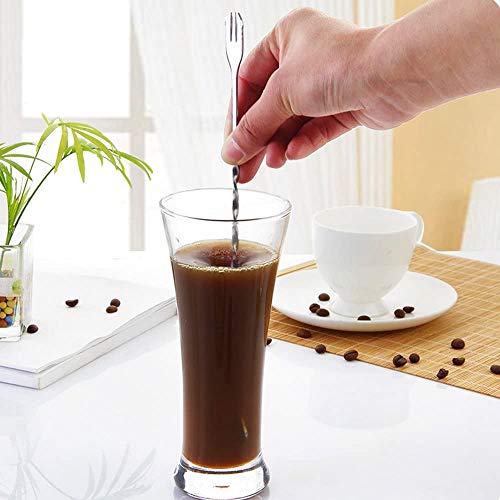 YFOX – Mezclador de bebidas profesional, de acero inoxidable, cuchara mezcladora, juego de herramientas para beber deliciosos cócteles, bebidas y zumos, longitud 9,8 pulgadas, 2 unidades