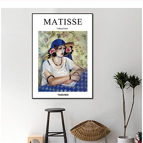 yhyxll Europa Vintage Thinking Women Master Impresiones al óleo sobre Lienzo Pinturas Poster Wall Art Pictures for Living Room Home Decor-50x70cm Sin Marco