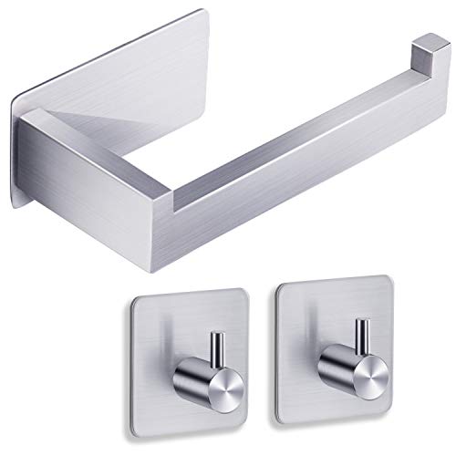 YIGII Autoadhesivo Portarrollos Papel Higienico con Ganchos Adhesivos (2 Piezas) para Baño, SUS 304 Acero Inoxidable