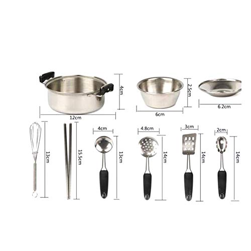YiGo 1 Juego Juego de imaginación Juguetes de la Cocina de Acero Inoxidable Utensilios de Cocina Ollas Sartenes Cocinar niños Juguetes Miniatura de Juguete Utensilios de Cocina Set Pack de 20Pcs