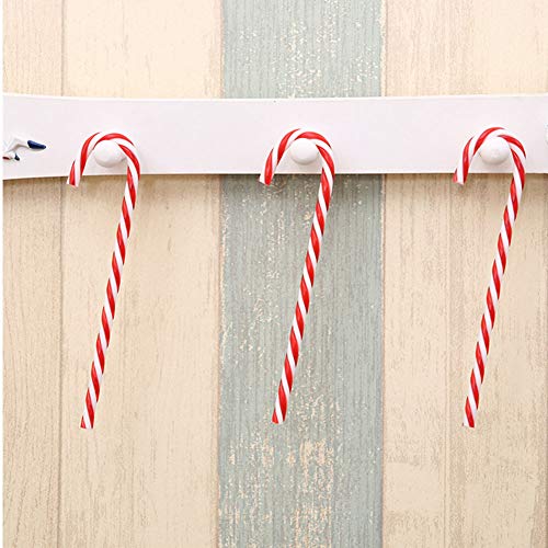 YiGo Muleta De Navidad De Plástico del Bastón De Caramelo Ornamentos De Navidad Que Cuelgan De Plástico del Bastón De Caramelo Las Decoraciones del árbol De Navidad Colgantes 6Pcs