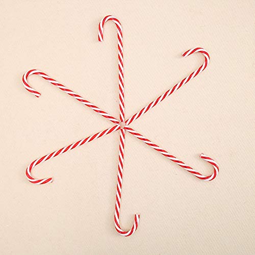 YiGo Muleta De Navidad De Plástico del Bastón De Caramelo Ornamentos De Navidad Que Cuelgan De Plástico del Bastón De Caramelo Las Decoraciones del árbol De Navidad Colgantes 6Pcs