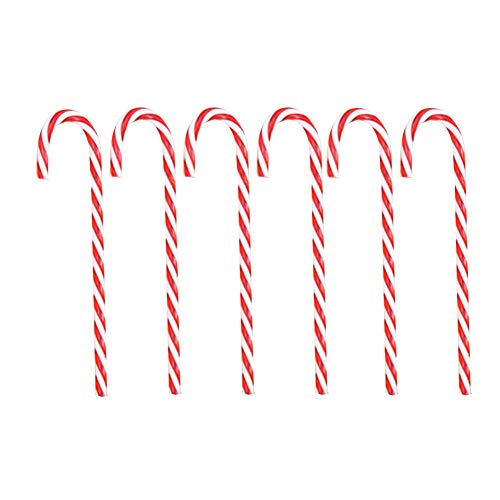 YiGo Muleta De Navidad De Plástico del Bastón De Caramelo Ornamentos De Navidad Que Cuelgan De Plástico del Bastón De Caramelo Las Decoraciones del árbol De Navidad Colgantes 6Pcs