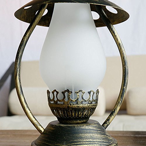 Yilingqi-1 Lámpara de Mesa de Hierro Forjado de la Sala de Estudio de la Vendimia Lámpara de mesita de Noche de la lámpara de Aceite Creativa nostálgica Antigua del Estilo Chino del Dormitorio