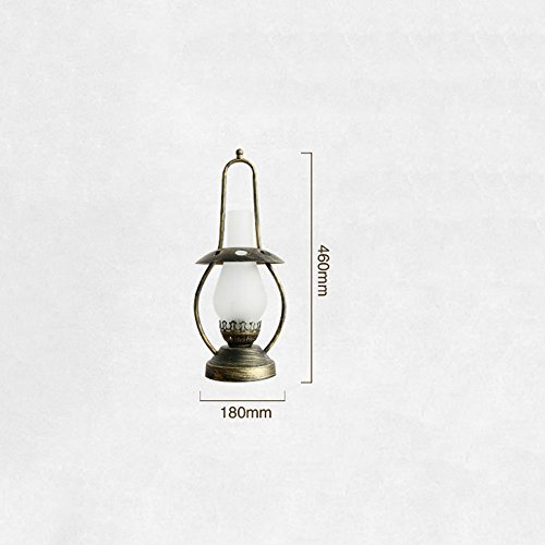 Yilingqi-1 Lámpara de Mesa de Hierro Forjado de la Sala de Estudio de la Vendimia Lámpara de mesita de Noche de la lámpara de Aceite Creativa nostálgica Antigua del Estilo Chino del Dormitorio