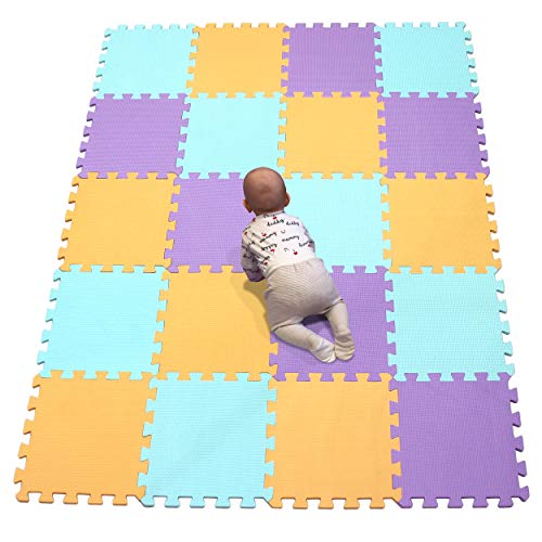 YIMINYUER es colchoneta Suelo de Camping EVA Puzzle Colchonetas 30cm x 30cm x1mm Naranja Verde Púrpura R02R08R11G301020