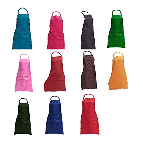 YING Delantal de Color para Mujer Adulto, Unisex, para WAIS, Duradero, cómodo, con Bolsillo Frontal, Lavable para cocinar y Hornear, Cocina, Restaurante, Manualidades