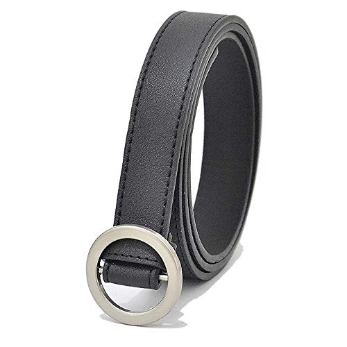 Yiph-Belt Cinturón de Ocio Hombres y Mujeres Fino Mate Que restauran Formas Antiguas Hebilla Redonda Cinturón contratado Señora Chica