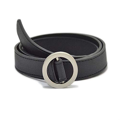 Yiph-Belt Cinturón de Ocio Hombres y Mujeres Fino Mate Que restauran Formas Antiguas Hebilla Redonda Cinturón contratado Señora Chica
