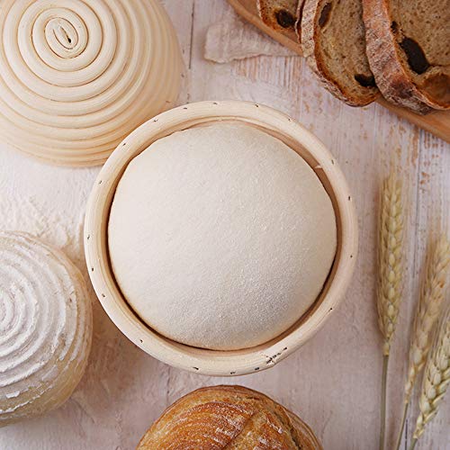 Yisika Cesta Fermentacion Pan,16 * 6cm Cesta para Probar Pan,Pruebas Cesta,Cesta de Pan Redondo Banneton,Cuenco para Masas,Cesta para Fermentación,Cesta para Prueba de Pan