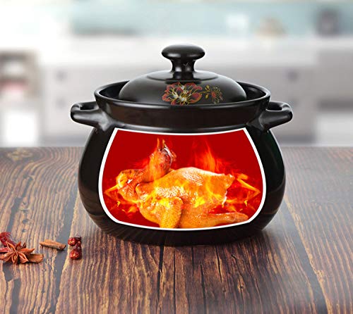 yisupp Olla De Cocina De Gres Resistente A Altas Temperaturas para El Hogar Olla De Cacerola con Tapa Olla De Cacerola Health Stewpot para,5.5L