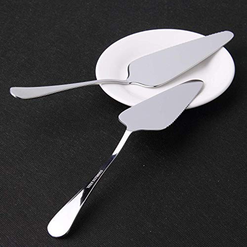 yiwoo Servidor de Pastel de Acero Inoxidable, Cuchillo para Pastel de Bodas Diario y de Fiesta, Cuchillo de Corte para máquina de Pizza Servidor de Pala Profesional (5 Piezas)