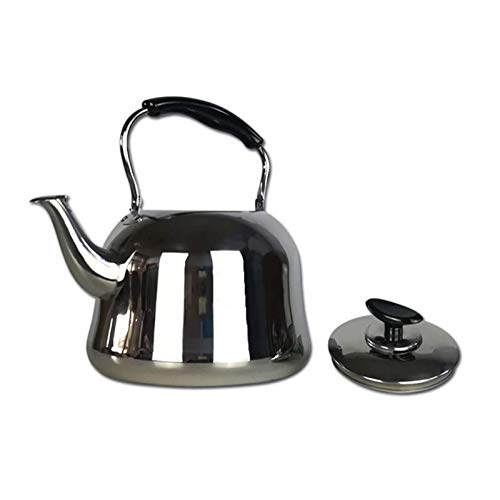 Yiyu Teteras de Acero Inoxidable Caldera Que silba la inducción de la Tapa 3 litros Mattiert con Negro Agarre Suave, Acero de Edad Engrosamiento tubería x (Color : 6L)