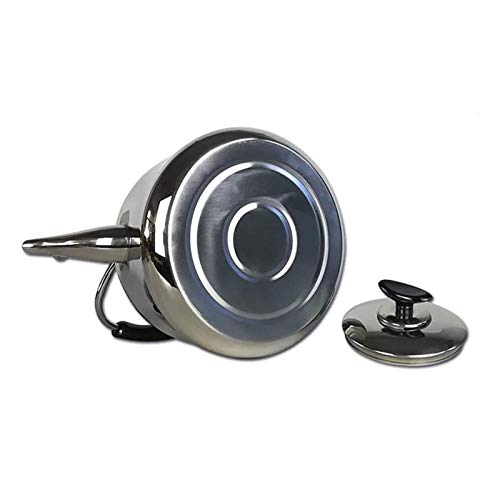 Yiyu Teteras de Acero Inoxidable Caldera Que silba la inducción de la Tapa 3 litros Mattiert con Negro Agarre Suave, Acero de Edad Engrosamiento tubería x (Color : 6L)
