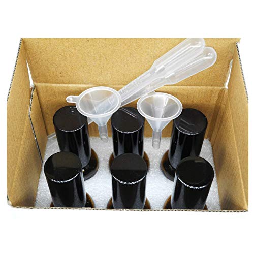Yizhao Ambar Pulverizador Cristal 30ml, Glass Spray Bottles con [Atomizador],para Aceites Esenciales, Mezclas de Aromaterapia, Perfumes, Masajes, Líquidos Químicos, Farmacéutico– 6Pcs
