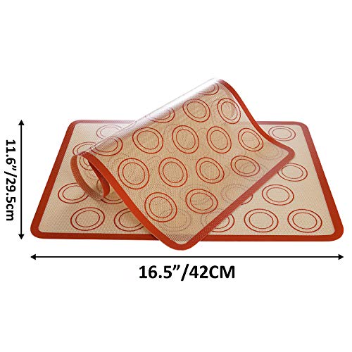Yizhet 2 Piezas Alfombrilla de Silicona para Hornear Reutilizable Lámina de Silicona Antiadherente Antideslizante para Masas, Base Resistente al Calor Tapetes para Hornear, Láminas de Horno