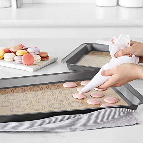 Yizhet 2 Piezas Alfombrilla de Silicona para Hornear Reutilizable Lámina de Silicona Antiadherente Antideslizante para Masas, Base Resistente al Calor Tapetes para Hornear, Láminas de Horno