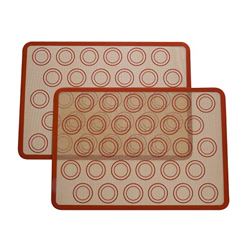 Yizhet 2 Piezas Alfombrilla de Silicona para Hornear Reutilizable Lámina de Silicona Antiadherente Antideslizante para Masas, Base Resistente al Calor Tapetes para Hornear, Láminas de Horno