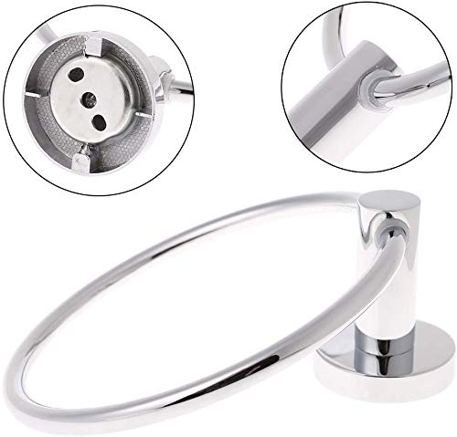 Yizhet Acero Inoxidable Redondo Estilo Montado en Pared Toallero de Anilla Toalleros de Aro Pared Montaje Baño Soporte Percha de Baño