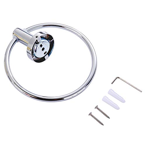 Yizhet Acero Inoxidable Redondo Estilo Montado en Pared Toallero de Anilla Toalleros de Aro Pared Montaje Baño Soporte Percha de Baño