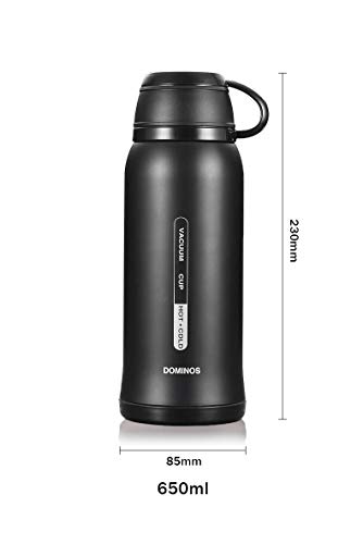 Y·J&H Termo de Vacío de Doble Pared,Botella de Agua Acero Inoxidable sin BPA,Botellas Frío/Caliente,Botellas Termica para Niños, Colegio, Oficina, Trekking - 650ml Champán Oro