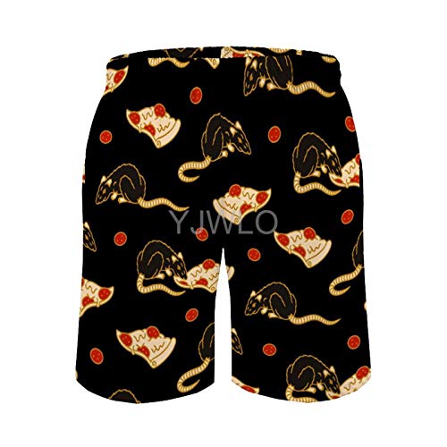 YJWLO Pizza Rat Bonanza - Pantalones cortos para hombre, secado rápido, secado rápido, para playa