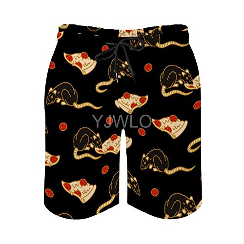 YJWLO Pizza Rat Bonanza - Pantalones cortos para hombre, secado rápido, secado rápido, para playa