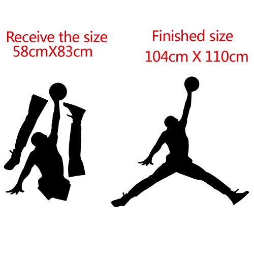 YLGG Jordan Baloncesto Vinilo Etiqueta De La Pared Wallpaper para Habitaciones De Los Niños Dormitorio Decoración Mural Gym Habitación Decoración Accesorios 104 Cm X 110 Cm