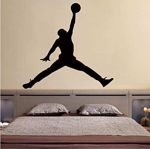 YLGG Jordan Baloncesto Vinilo Etiqueta De La Pared Wallpaper para Habitaciones De Los Niños Dormitorio Decoración Mural Gym Habitación Decoración Accesorios 104 Cm X 110 Cm