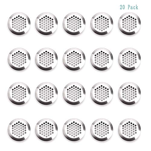 Ymwave 20 Piezas Rejillas Ventilacion Redondas de Malla Agujero Redondo Rejilla de Ventilación para Baño Cocina