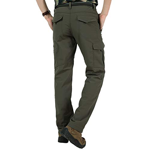 Ynport Crefreak Pantalón elástico con Forro Polar para Hombres Pantalones de Soldador a Prueba de Viento