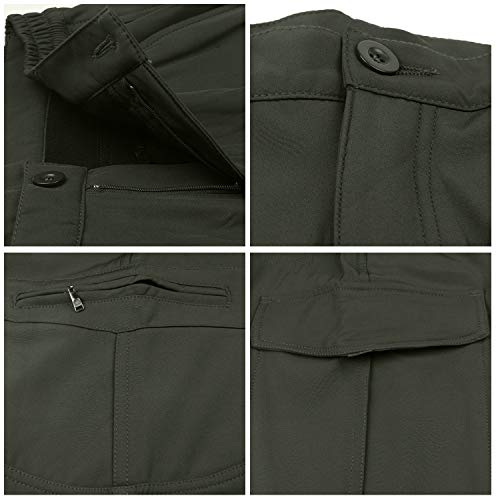 Ynport Crefreak Pantalón elástico con Forro Polar para Hombres Pantalones de Soldador a Prueba de Viento