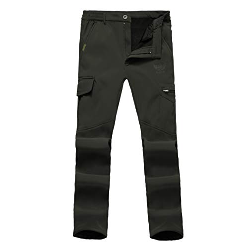 Ynport Crefreak Pantalón elástico con Forro Polar para Hombres Pantalones de Soldador a Prueba de Viento