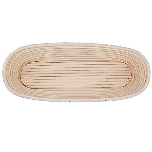 YOCZOX Banneton cesta de pruebas 14" Ovalado Banneton Brotform cuenco de ratán cesta para fermentación de masa para 1000 g de masa - 35 cm