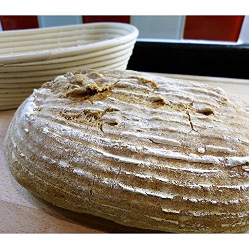 YOCZOX Banneton cesta de pruebas 14" Ovalado Banneton Brotform cuenco de ratán cesta para fermentación de masa para 1000 g de masa - 35 cm