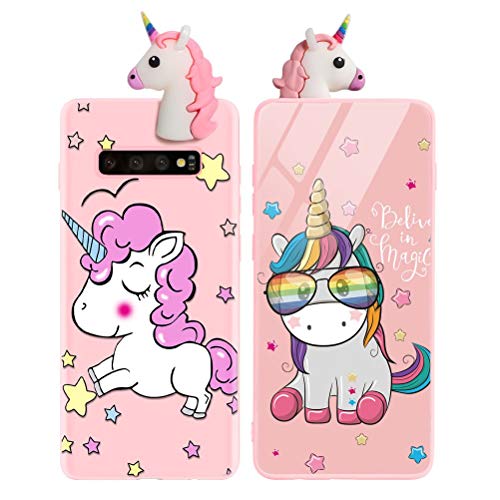 Yoedge Funda para Samsung Galaxy S10 Plus, Silicona Cárcasa 3D Animal Muñecas Toy con Dibujos Antigolpes de Diseño Suave TPU Ultrafina Case Fundas Movil para Samsung S10 Plus 6,4", Unicornio 3