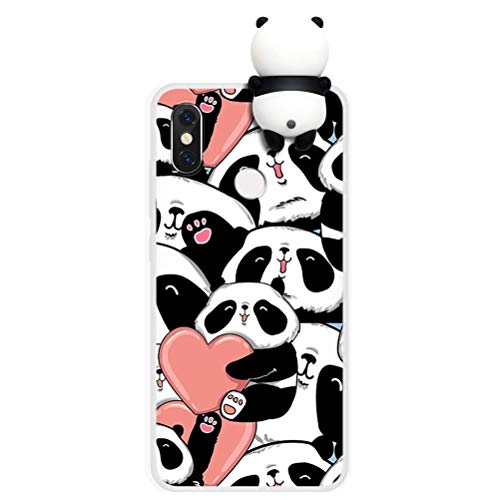 Yoedge Funda para Xiaomi Redmi Note 8T, Silicona Cárcasa 3D Animal Muñecas Toy con Dibujos Antigolpes de Diseño Suave TPU Ultrafina Case Fundas Movil para Xiaomi Redmi Note 8T 6,3", Panda 3