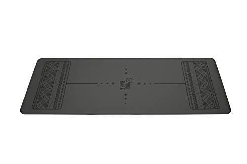 Yogi Bare Paws -Esterilla de Yoga de Agarre Supremo - Caucho Natural con guías para la Correcta alineación del Cuerpo - Gris