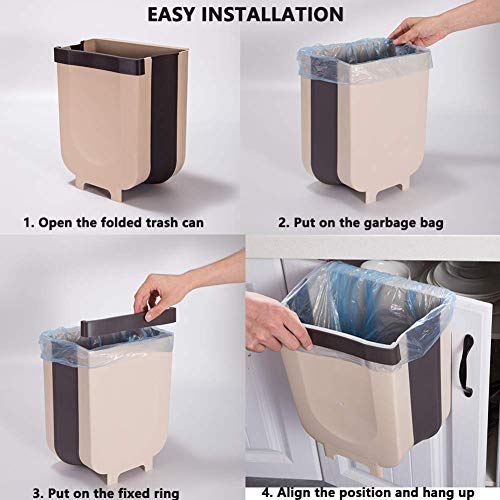 YONEER Cubo Basura Cocina de la Cocina Bote de Basura Colgante Bote de Basura Plegable Cubo Basura Extraible