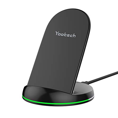 yootech Cargador Inalámbrico, Carga Rápida 10W para Galaxy S20/S20 Ultra/Note 10/S10/S10+/S10E/Note 9/S9+/S8/Note 8, 7.5W para iPhone SE 2020/11/11 Pro/11 Pro MAX/XS MAX/XR/XS/X/8+/8 (NO Adaptador)