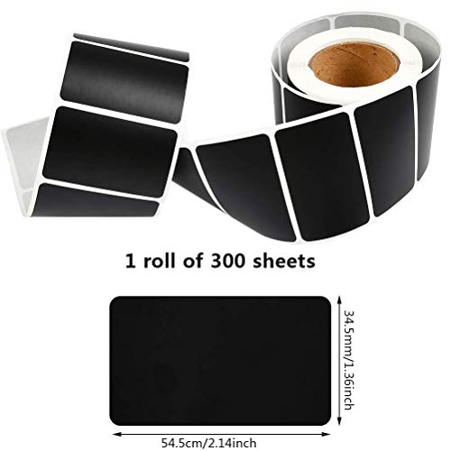 YOTINO 300Pcs Pegatinas de pizarra Pegatinas de pizarra Pegatinas de vinilo Pegatinas de pizarra de cocina Pegatinas impermeables reutilizables Frascos artesanales Etiquetas de organizador de cocina